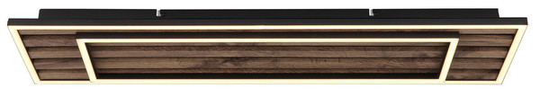 Globo Woody LED Deckenleuchte 36W Warmweiß Schwarz Matt, Metall Memoryfunktion 6cm 67345D2