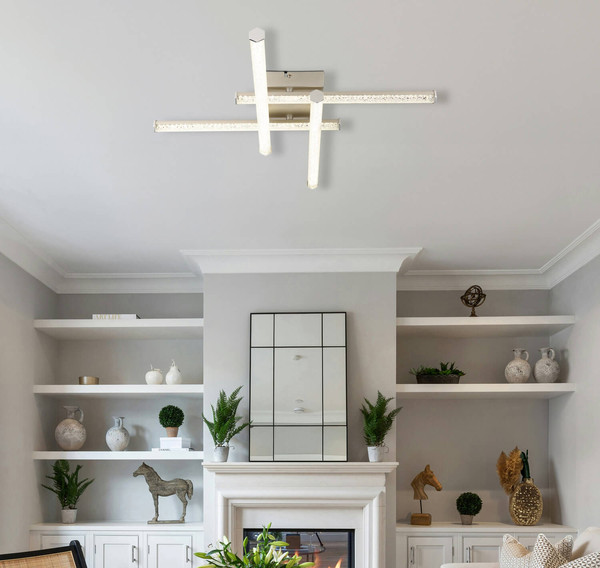 Globo Kirina LED Deckenleuchte 24W Neutralweiß Nickel Matt 8,8cm 67346-24