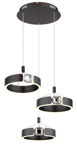 Globo LED Pendelleuchte Hendricks 36W warmweiss Bronzefarben gebürstet Metall Ø44cm