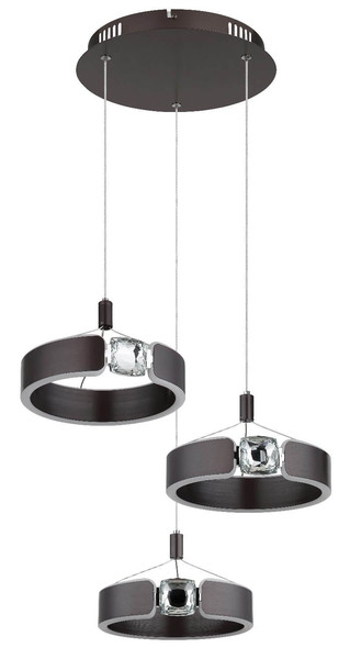 Globo LED Pendelleuchte Hendricks 36W warmweiss Bronzefarben gebürstet Metall Ø44cm