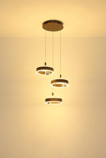 Globo LED Pendelleuchte Hendricks 36W warmweiss Bronzefarben gebürstet Metall Ø44cm