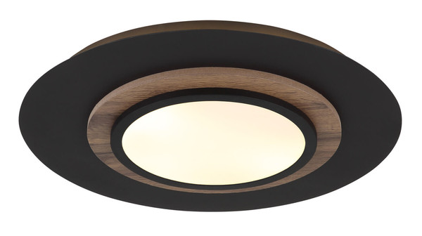 Globo Kory LED Deckenleuchte 24W Warmweiß Schwarz Matt, Metall Memoryfunktion Ø48cm 67352-24