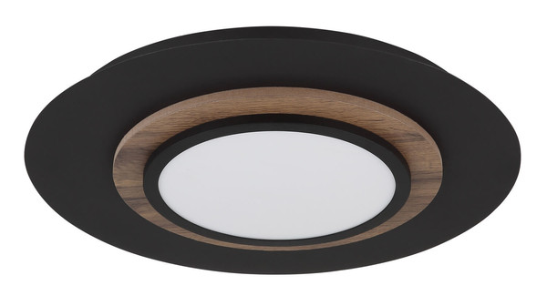 Globo Kory LED Deckenleuchte 24W Warmweiß Schwarz Matt, Metall Memoryfunktion Ø48cm 67352-24