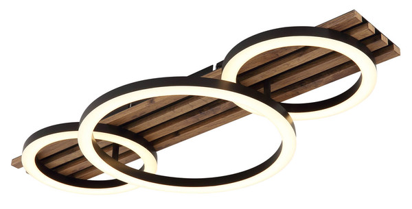 Globo Tisha LED Deckenleuchte 24W Warmweiß Schwarz Matt, Metall Ø30cm 67353D3