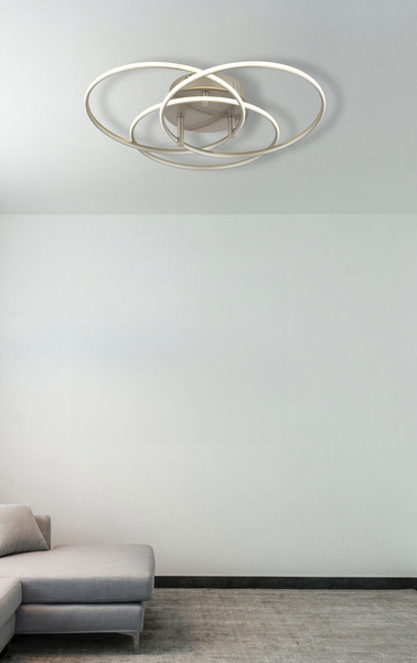 Globo Kombos LED Deckenleuchte 40W Neutralweiß Nickel Matt, Metall Ø29cm 67355-40N