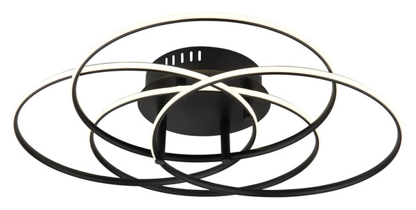 Globo Kombos LED Deckenleuchte 55W Neutralweiß Schwarz Matt, Metall Ø32,9cm 67355-55