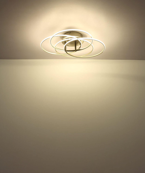 Globo LED Deckenleuchte Kombos 55W neutralweiss Nickel matt Metall Aluminium Ø51,5cm
