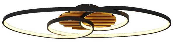 Globo LED Deckenleuchte Tisha I 39W warmweiss Schwarz matt Metall Aluminium 85x30cm
