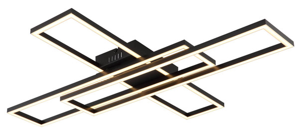 Globo Tatjana LED Deckenleuchte 55W Warmweiß Schwarz Matt 7,4cm 67363-55