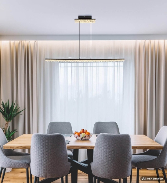 Globo LED Pendelleuchte Hilton 32W warmweiss Schwarz matt Metall Aluminium 120x120cm