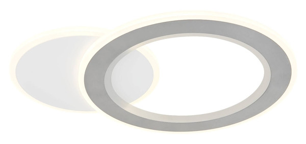 Globo LED Deckenleuchte Mavis 21W dimmbar Fernbedienung CCT warm-/tageslichtweiss Weiß matt gebürstet Metall Aluminium 51x38cm