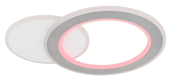Globo LED Deckenleuchte Mavis 21W dimmbar Fernbedienung CCT warm-/tageslichtweiss Weiß matt gebürstet Metall Aluminium 51x38cm
