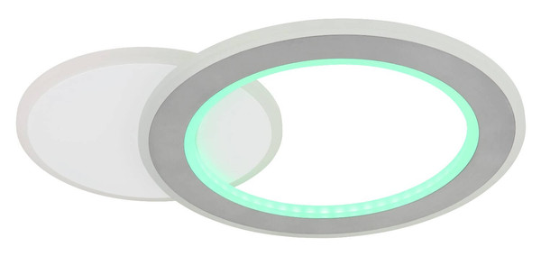 Globo LED Deckenleuchte Mavis 21W dimmbar Fernbedienung CCT warm-/tageslichtweiss Weiß matt gebürstet Metall Aluminium 51x38cm