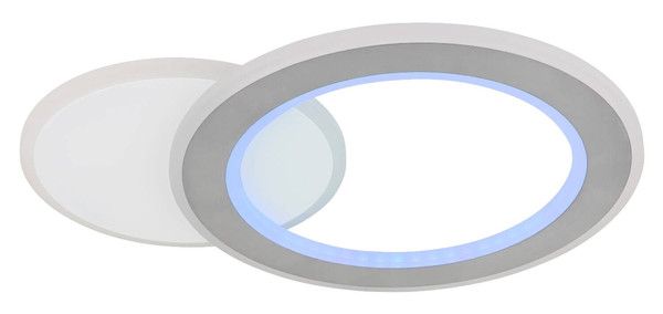 Globo LED Deckenleuchte Mavis 21W dimmbar Fernbedienung CCT warm-/tageslichtweiss Weiß matt gebürstet Metall Aluminium 51x38cm