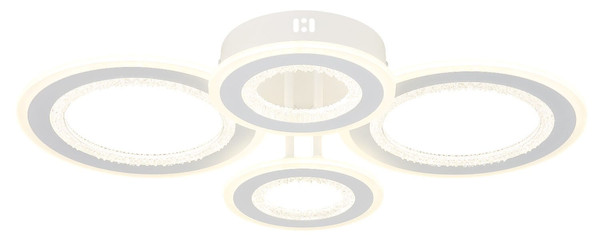 Globo LED Deckenleuchte Anthony 54W CCT warm-/neutral-/tageslichtweiss Weiß matt klar Metall Acrylkristalle 59x42cm