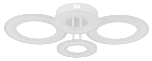 Globo LED Deckenleuchte Anthony 54W CCT warm-/neutral-/tageslichtweiss Weiß matt klar Metall Acrylkristalle 59x42cm