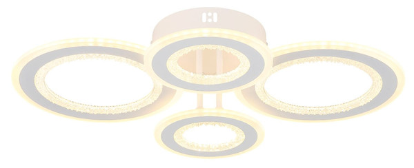 Globo LED Deckenleuchte Anthony 54W CCT warm-/neutral-/tageslichtweiss Weiß matt klar Metall Acrylkristalle 59x42cm
