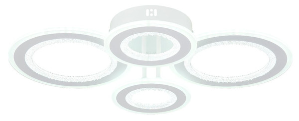 Globo LED Deckenleuchte Anthony 54W CCT warm-/neutral-/tageslichtweiss Weiß matt klar Metall Acrylkristalle 59x42cm