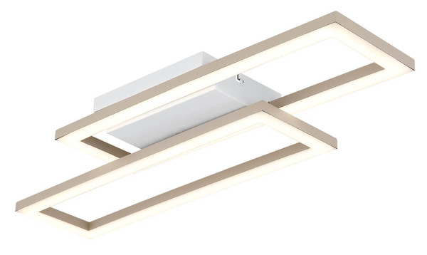 Globo LED Deckenleuchte Wilton 16W CCT warm-/neutral-/tageslichtweiss Weiß matt sandfarben matt 55x15,5cm