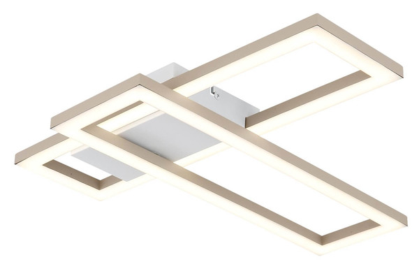 Globo LED Deckenleuchte Wilton 16W CCT warm-/neutral-/tageslichtweiss Weiß matt sandfarben matt 55x15,5cm