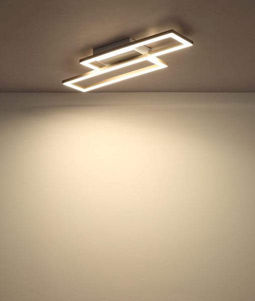 Globo LED Deckenleuchte Wilton 16W CCT warm-/neutral-/tageslichtweiss Weiß matt sandfarben matt 55x15,5cm