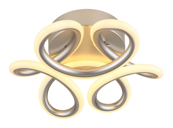 Globo Melisand LED Deckenleuchte 24W CCT Silberfarben Matt, Metall Memoryfunktion Ø26cm 67386-24S