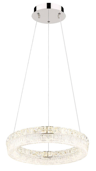 Globo LED Pendelleuchte Laurel 24W dimmbar Fernbedienung CCT warm-/tageslichtweiss Verchromt Metall Ø40cm
