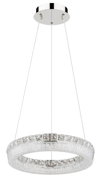 Globo LED Pendelleuchte Laurel 24W dimmbar Fernbedienung CCT warm-/tageslichtweiss Verchromt Metall Ø40cm