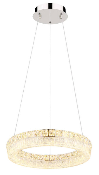 Globo LED Pendelleuchte Laurel 24W dimmbar Fernbedienung CCT warm-/tageslichtweiss Verchromt Metall Ø40cm
