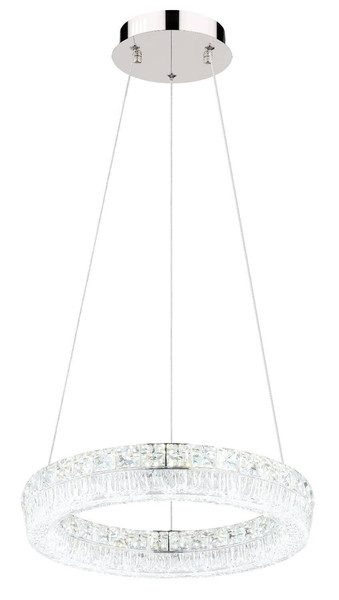 Globo LED Pendelleuchte Laurel 24W dimmbar Fernbedienung CCT warm-/tageslichtweiss Verchromt Metall Ø40cm