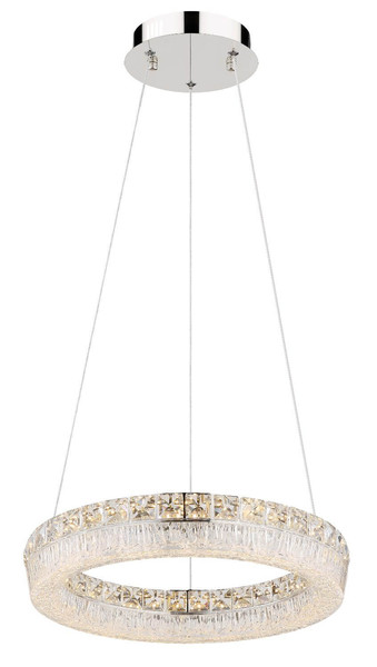 Globo LED Pendelleuchte Laurel 24W dimmbar Fernbedienung CCT warm-/tageslichtweiss Verchromt Metall Ø40cm
