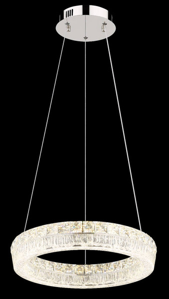 Globo LED Pendelleuchte Laurel 24W dimmbar Fernbedienung CCT warm-/tageslichtweiss Verchromt Metall Ø40cm