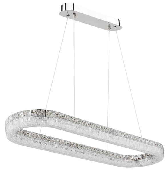 Globo LED Pendelleuchte Laurel 40W dimmbar Fernbedienung CCT warm-/tageslichtweiss Verchromt Metall 120x100cm