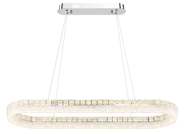 Globo LED Pendelleuchte Laurel 40W dimmbar Fernbedienung CCT warm-/tageslichtweiss Verchromt Metall 120x100cm