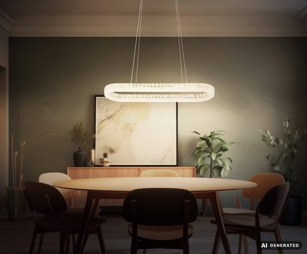 Globo LED Pendelleuchte Laurel 40W dimmbar Fernbedienung CCT warm-/tageslichtweiss Verchromt Metall 120x100cm