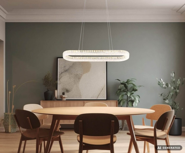 Globo LED Pendelleuchte Laurel 40W dimmbar Fernbedienung CCT warm-/tageslichtweiss Verchromt Metall 120x100cm