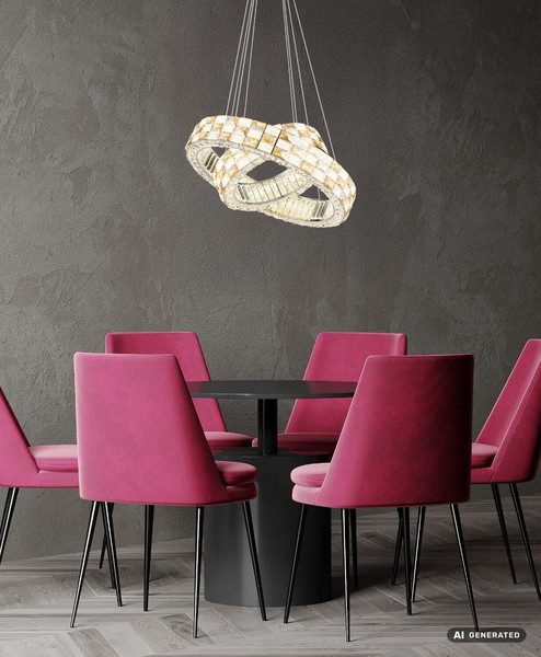 Globo LED Pendelleuchte Lidia 55W dimmbar Fernbedienung CCT warm-/tageslichtweiss Verchromt klar Metall Glaskristalle Ø61cm