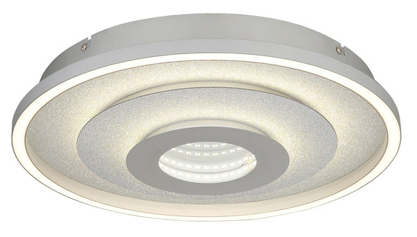 Globo LED Deckenleuchte Miles 30W CCT warm-/neutral-/tageslichtweiss Silberfarben gebürstet Metall Aluminium Ø40cm