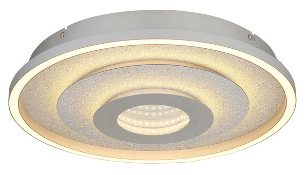 Globo LED Deckenleuchte Miles 30W CCT warm-/neutral-/tageslichtweiss Silberfarben gebürstet Metall Aluminium Ø40cm
