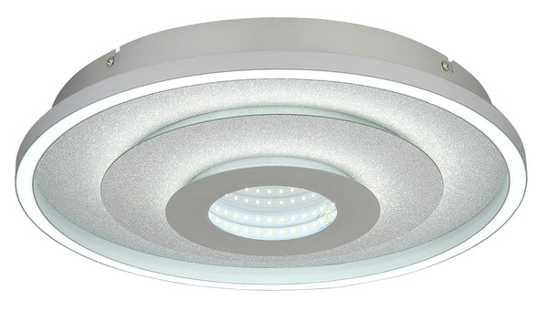 Globo LED Deckenleuchte Miles 30W CCT warm-/neutral-/tageslichtweiss Silberfarben gebürstet Metall Aluminium Ø40cm