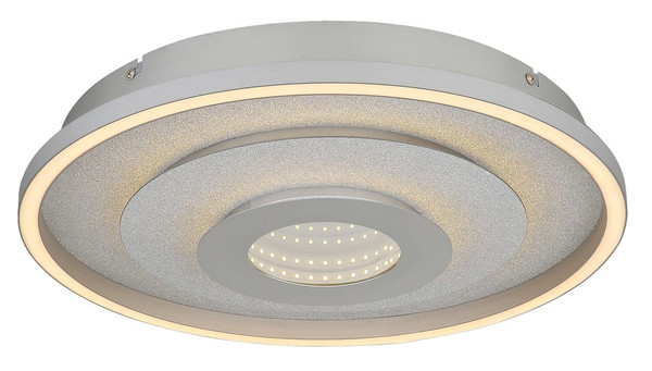 Globo LED Deckenleuchte Miles 30W CCT warm-/neutral-/tageslichtweiss Silberfarben gebürstet Metall Aluminium Ø40cm