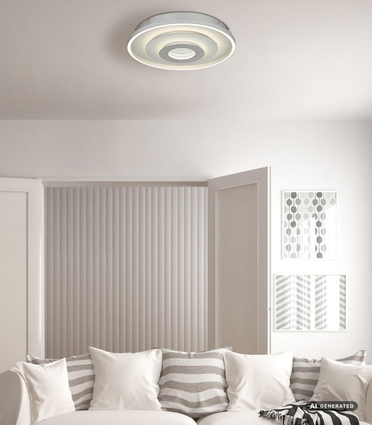 Globo LED Deckenleuchte Miles 30W CCT warm-/neutral-/tageslichtweiss Silberfarben gebürstet Metall Aluminium Ø40cm