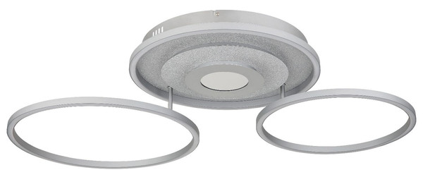 Globo LED Deckenleuchte Miles 40W dimmbar Fernbedienung CCT warm-/tageslichtweiss Silberfarben gebürstet Metall Aluminium 99x57cm