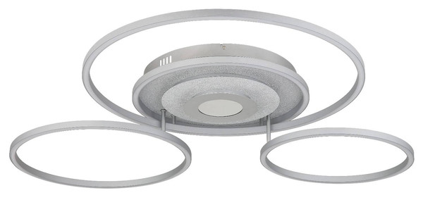 Globo LED Deckenleuchte Miles 60W dimmbar Fernbedienung CCT warm-/tageslichtweiss Silberfarben gebürstet Metall Aluminium 99x81cm