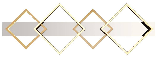 Globo LED Deckenleuchte Lesina 40W warmweiss Verchromt goldfarben gebürstet Metall Aluminium 104,5x35,5cm