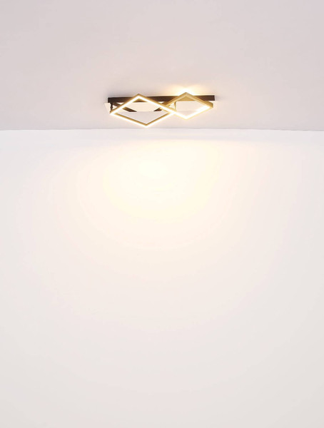 Globo LED Deckenleuchte Lesina 40W warmweiss Verchromt goldfarben gebürstet Metall Aluminium 104,5x35,5cm