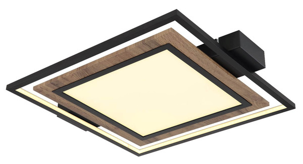Globo LED Deckenleuchte Gabaldo 36W warmweiss Schwarz matt Metall 50x45cm