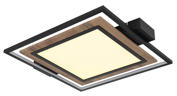 Globo LED Deckenleuchte Gabaldo 36W warmweiss Schwarz matt Metall 50x45cm
