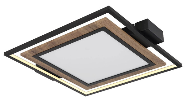 Globo LED Deckenleuchte Gabaldo 36W warmweiss Schwarz matt Metall 50x45cm