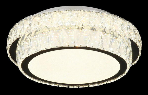 Globo LED Deckenleuchte Klara 38W dimmbar Fernbedienung CCT warm-/tageslichtweiss Verchromt klar Metall K5 Kristalle Ø40cm